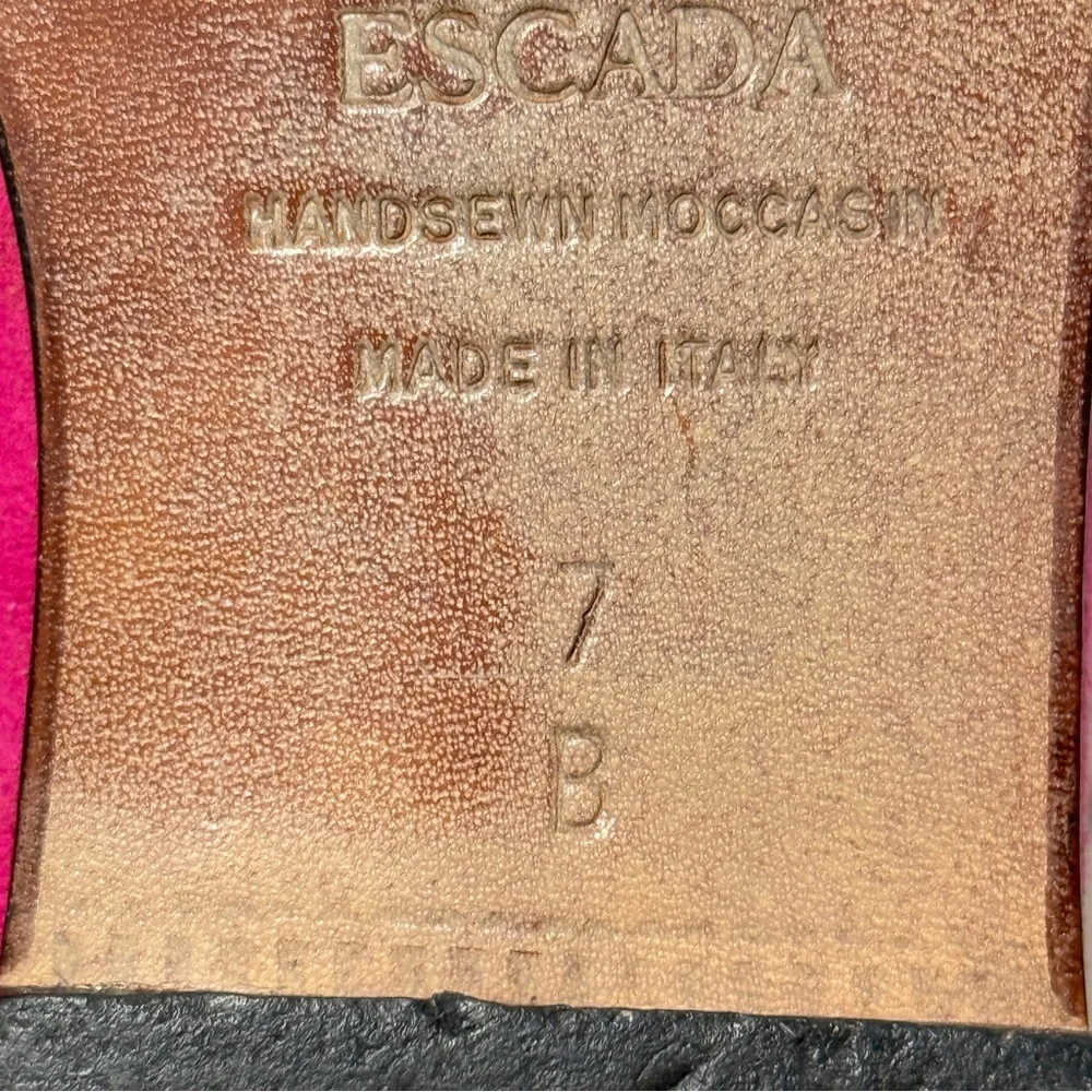 ESCADA | Handsewn Italian Moccasins Loafers Pink Suede Office Career Preppy VTG - Picture 15 of 16